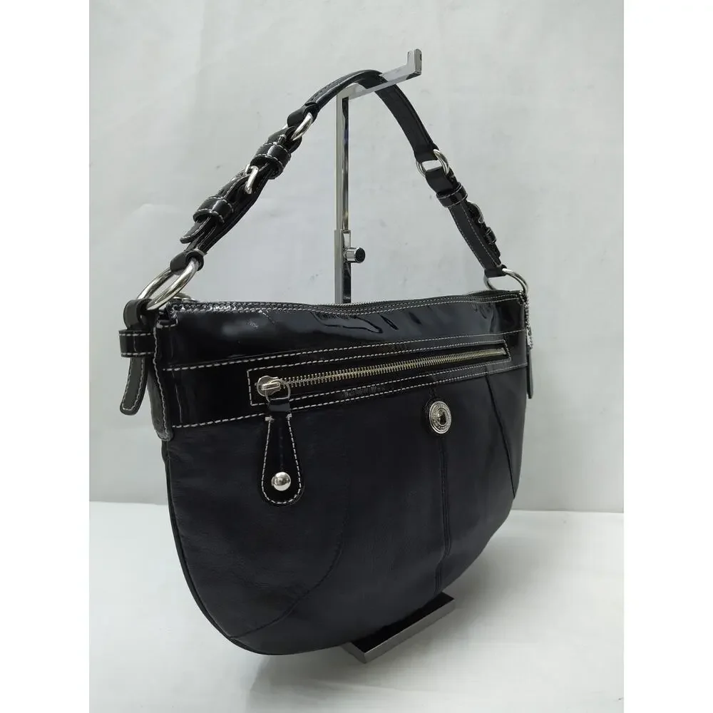 Coach Chelsea Black Leather Pocket Zipper Closure Hobo Shoulder Bag